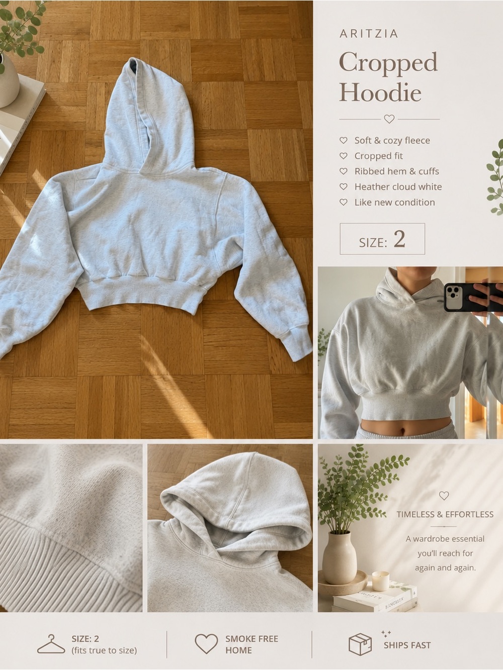 Aritzia cropped Hoodie